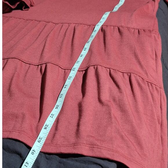 Ava James Dress Women's 3X Mauve Tiered Mini Balloon Sleeves Comfy Loungewear - Picture 9 of 10